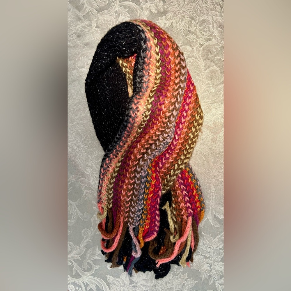 Panache Knit Long Scarf with Fringe